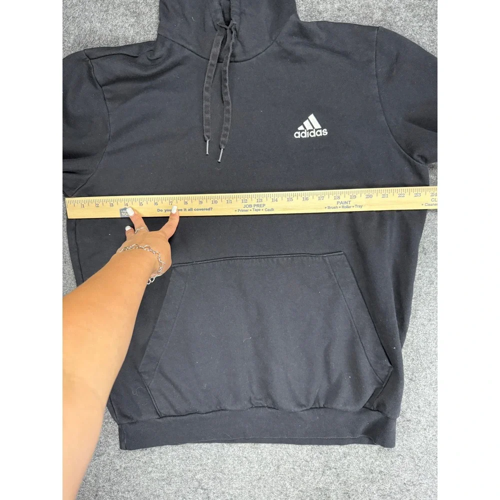 Adidas Mens Black Hoodie Sweatshirt‎ Pullover Athleisure Casual XL 4XO
